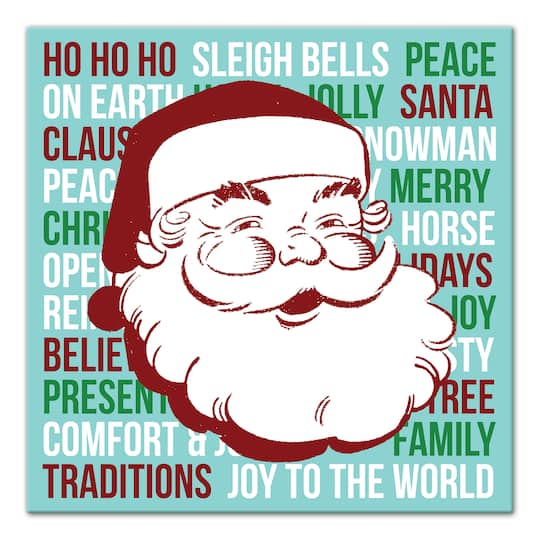 16" x 16" Retro Santa Canvas Wall Art